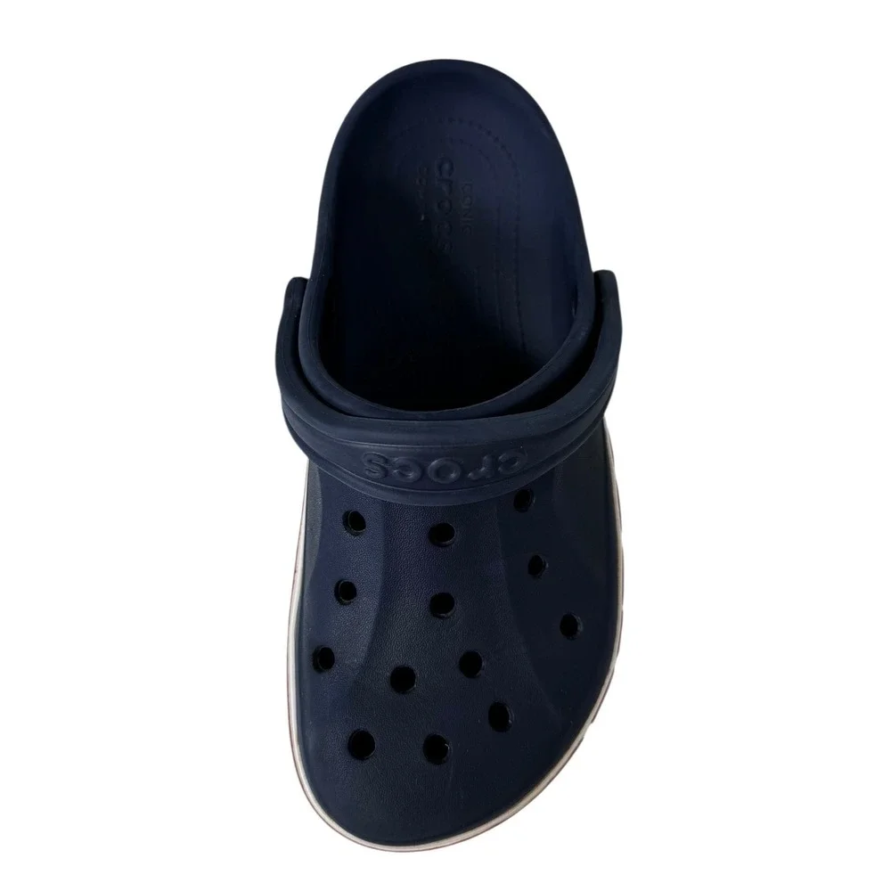 Crocs Bayaband Clogs Navy Blue White Red Mens 5 Womens 7 Unisex Slip On‎ Shoes